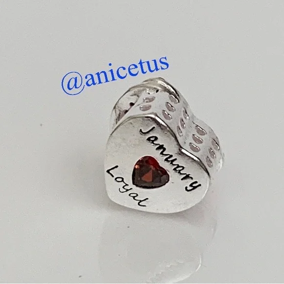 NWOT S925 Sterling Silver January Birthstone CZ Charm - Picture 4 of 7